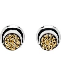 Marine Serre - Silver & Gold Regenerated Buttons Moon Earrings - Lyst