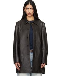 Tonywack - Aged Lamb Leather Car Coat - Lyst