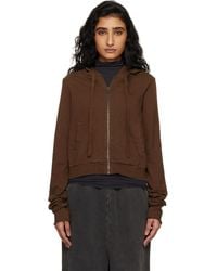 Entire studios - Lightweight Cropped Zip Up Hoodie - Lyst