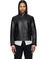 HUGO - Slim Fit Grained Leather Jacket - Lyst