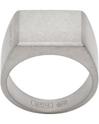HUGO - Silver Engraved Ring - Lyst