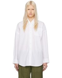 R13 - Chemise blanche à ourlet pan de chemise - Lyst