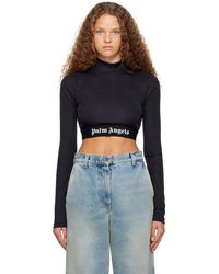 Palm Angels - Cropped Navy Therck - Lyst
