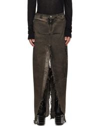 Rick Owens - Tower Sliced Denim Maxi Skirt - Lyst