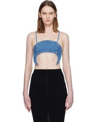 Marine Serre - Denim Moon Bra Top - Lyst