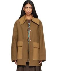 Ganni - Khaki Canvas Jacket - Lyst