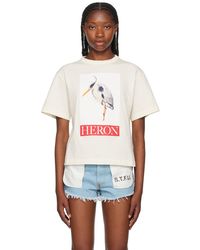 Heron Preston - T-shirt blanc cassé à image et logo - Lyst