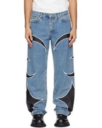 THUG CLUB - Tc Faux-Leather Washing Denim Jeans - Lyst