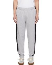 Lacoste - Pantalon De Survêtement Fuselé Et Contrasté Gris Et Noir - Lyst
