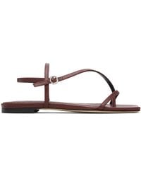 Aeyde - Burgundy Ella Square-Toe Sandals - Lyst