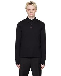 HUGO - Black Patch Polo - Lyst