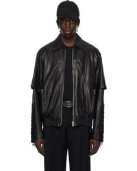 Balmain - ブラック レイヤード レザージャケット - Lyst