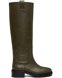 Aeyde - Khaki Henry Leather Knee-High Boots - Lyst