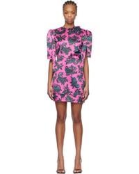MERYLL ROGGE - Robe Courte Drapée Sans Manches Rose - Lyst