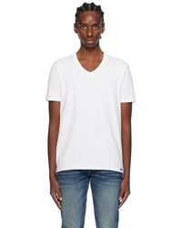 Tom Ford - T-shirt blanc à col en v - Lyst