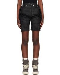 Rick Owens - Temple Slivered Tight Cutoff Denim Shorts - Lyst