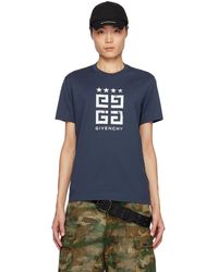 Givenchy - T-shirt bleu marine à image et à logos 4g - Lyst