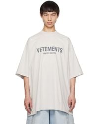 Vetements - Gray 'limited Edition' T-shirt - Lyst