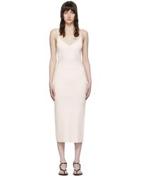Rag & Bone - Robe Midi Blanc Cassé En Viscose - Lyst