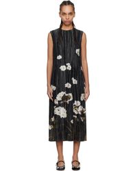 Erdem - ブラック プリーツ ノースリーブ ミディアムワンピース - Lyst