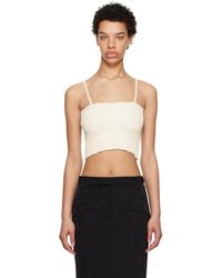 MM6 by Maison Martin Margiela - Off-white Worn Out Camisole - Lyst