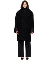MM6 by Maison Margiela - Wool Felt Double-Breasted Coat - Lyst