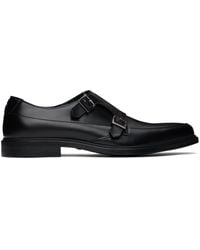 HUGO - Chaussures à boucles noires en cuir - Lyst