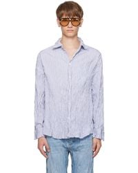 Bottega Veneta - Crushed Cotton Striped Shirt - Lyst