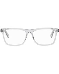 Saint Laurent - Gray Square Acetate Glasses - Lyst
