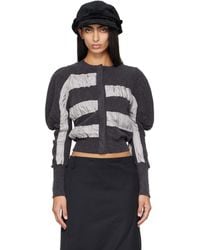 OPEN YY - Slouchy Puff Panel Cardigan - Lyst