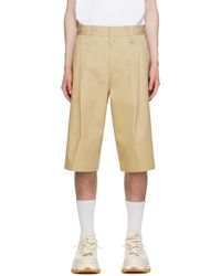 WOOYOUNGMI - Beige Pleated Shorts - Lyst