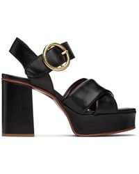 See By Chloé - Lyna Leather Platform Sandals Leather - Lyst