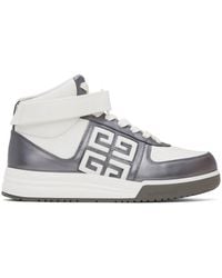 Givenchy - White & Silver G4 High Top Sneakers - Lyst