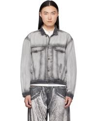 DIESEL - Medium-Light Skeleton Denim Trucker Jacket - Lyst