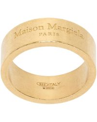 Maison Margiela - Bague dorée à logo - Lyst