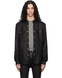 Rick Owens - Temple Feather Nappa Leather Outer Shirt - Lyst