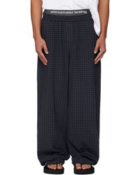 Alexander Wang - Pantalon Décontracté Bleu Marine Et Noir À Taille De Style Boxer - Lyst