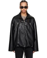 Nanushka - Blouson Aiman Noir En Cuir Synthétique - Lyst