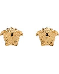 Versace - Gold Medusa Head Earrings - Lyst