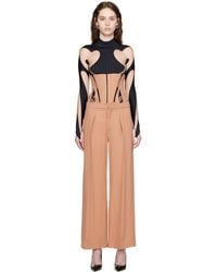 Mugler - Tan Tailored Trousers & Corset Set - Lyst