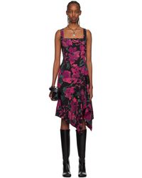 Dries Van Noten - Ssense Exclusive Black Floral Mini Dress - Lyst