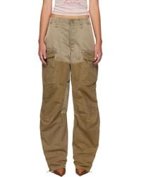 DIESEL - Khaki Cotton & Nylon Cargo Pants - Lyst