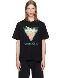 CASABLANCA - Tennis Club Icon Pyramid Abduction Short Sleeve T‑Shirt - Lyst
