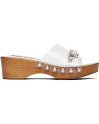 Simone Rocha - Transparent Embellished Scalloped Wooden Heeled Sandals - Lyst