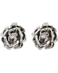 Blumarine - Silver Rose Earrings - Lyst