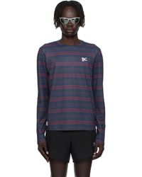 District Vision - T-Shirt À Manches Longues Léger Bleu Marine À Logo Graphique - Lyst