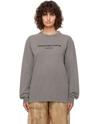 Alexander Wang - Glitter Puff Logo Long-Sleeve T-Shirt - Lyst