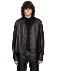 Ami Paris - Embossed Leather Jacket - Lyst