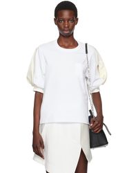 Sacai - Puff Sleeve T-Shirt - Lyst