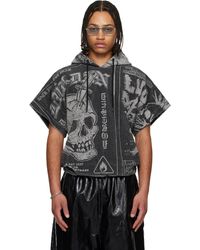 Lu'u Dan - Pull À Capuche À Manches Courtes Gris - Lyst